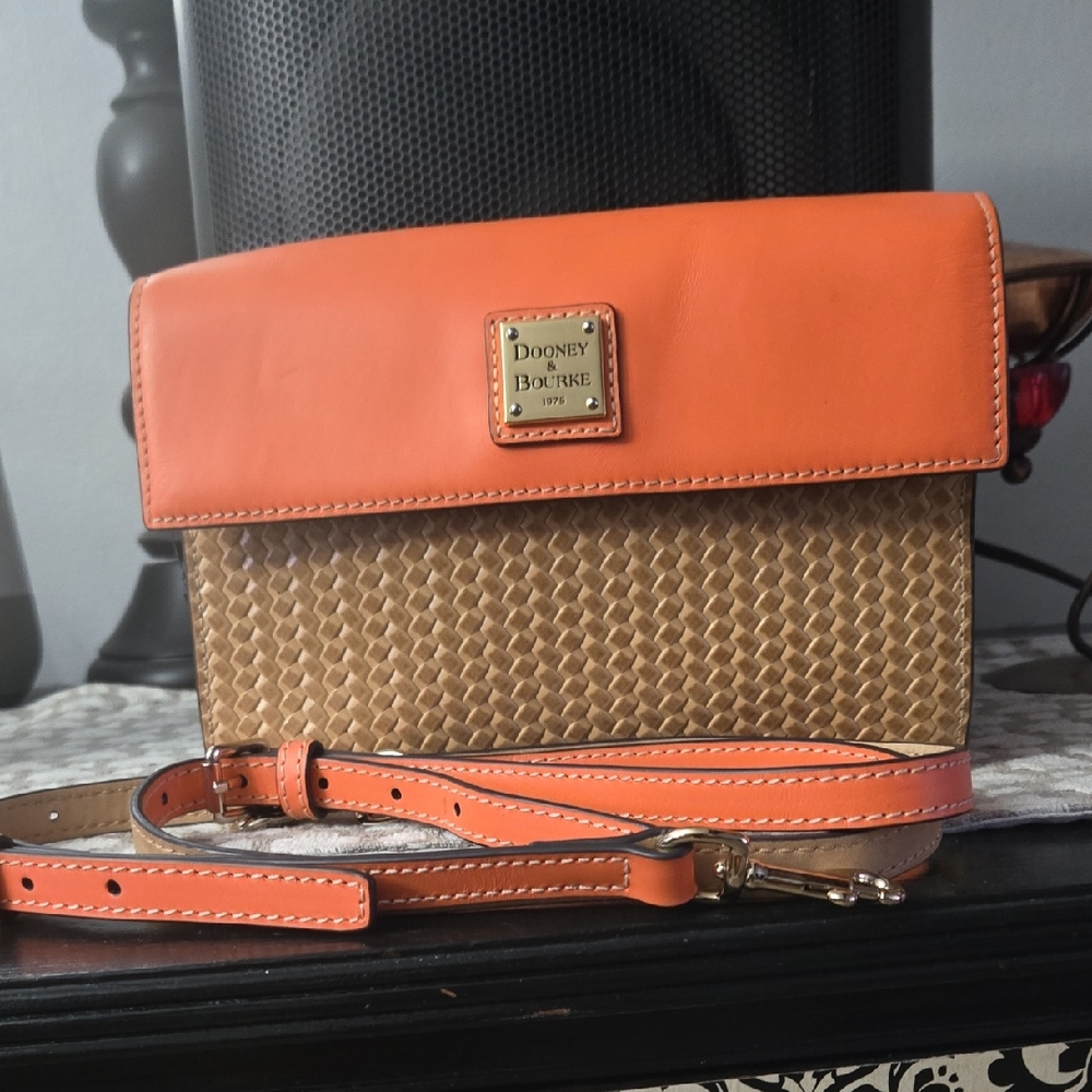 Dooney & Bourke Orange and Tan Crossbody Bag